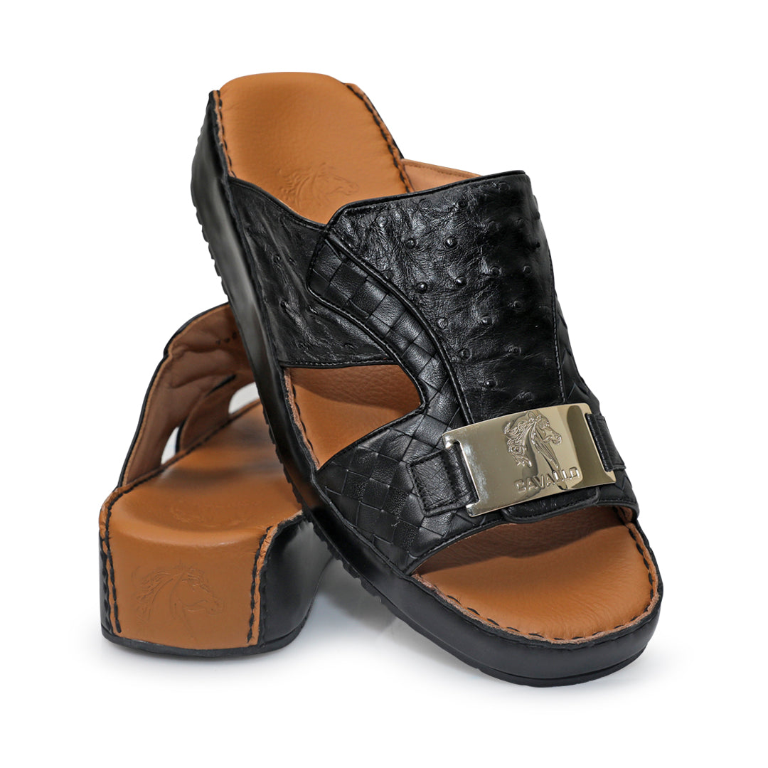 Arabic sandals Top Driver Ostrich Cross calf Leather 2334