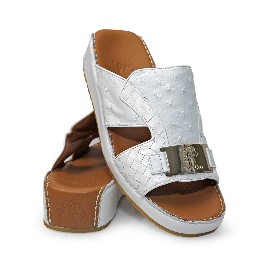 Arabic sandals Top Driver Ostrich Cross calf Leather 2334