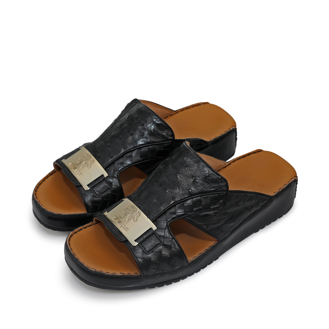 Arabic sandals Top Driver Ostrich Cross calf Leather 2334