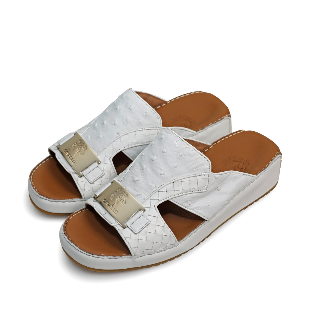 Arabic sandals Top Driver Ostrich Cross calf Leather 2334