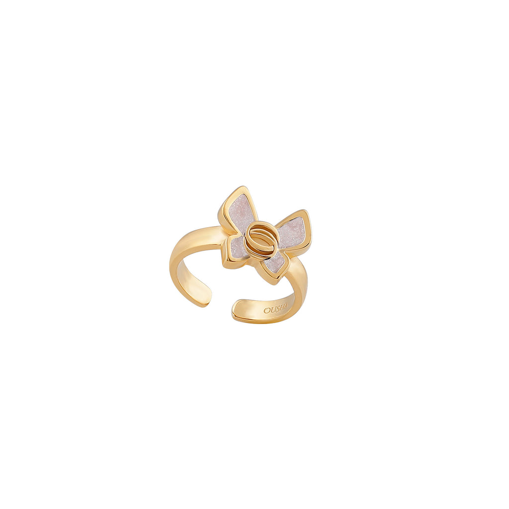 Ousha round free size Ring is now available in rose gold-plated metal. The perfect jewellery piece for day or evening outfits original quality made in Italy