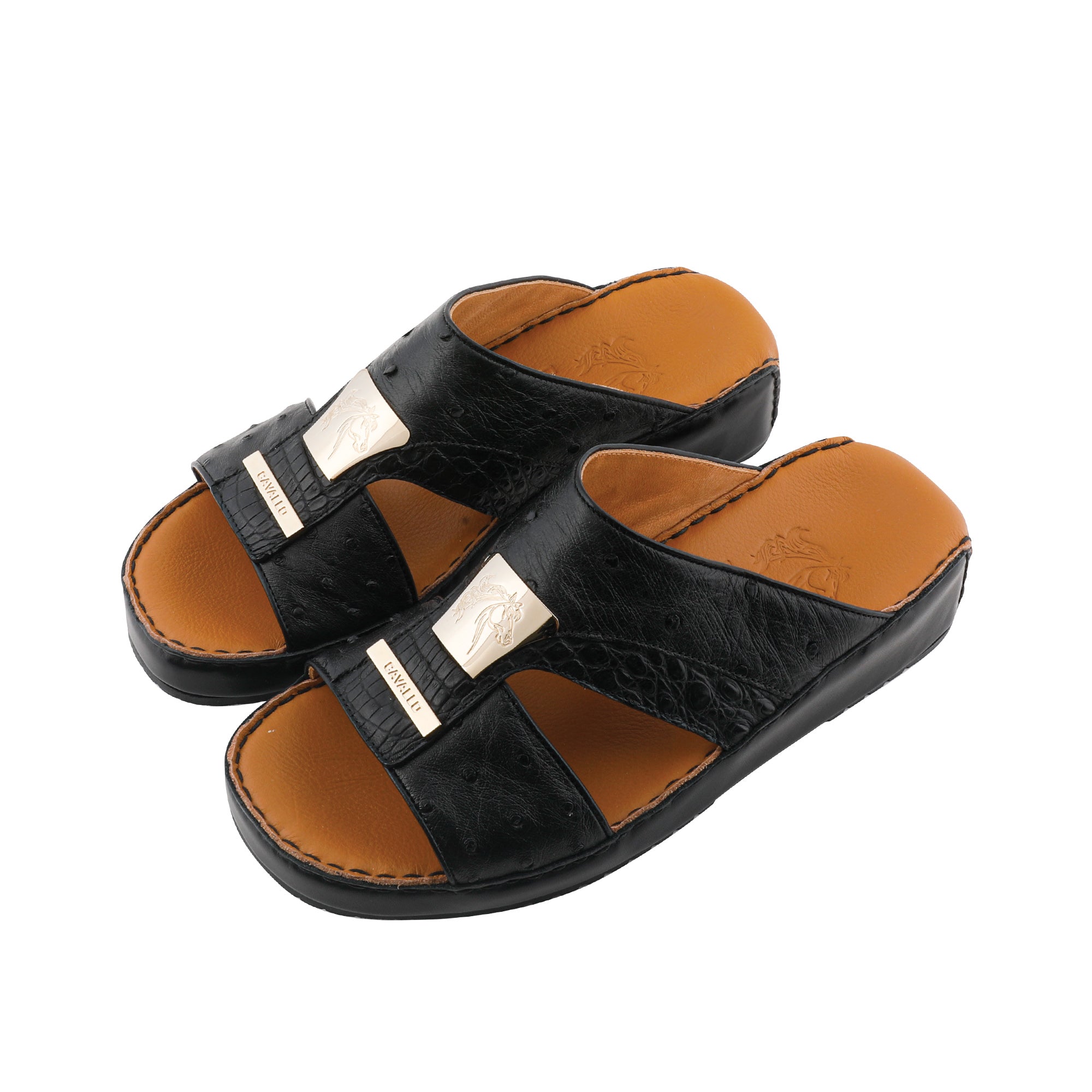 Arabic sandals Top Driver Ostrich Croco Leather 2324