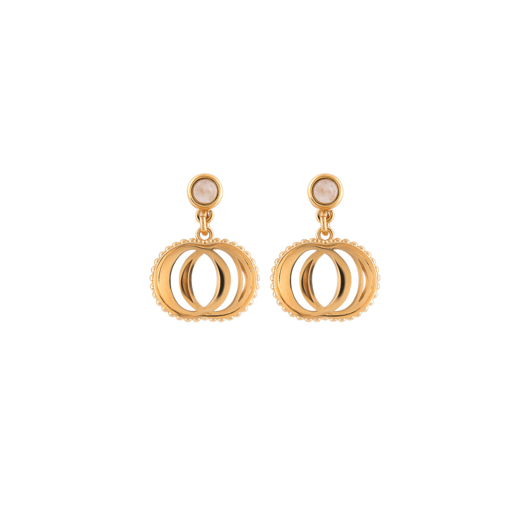 OUSHA EARRINGS is now available in rose gold-plated metal. The perfect jewellery piece for day or evening outfits original quality made in Italy